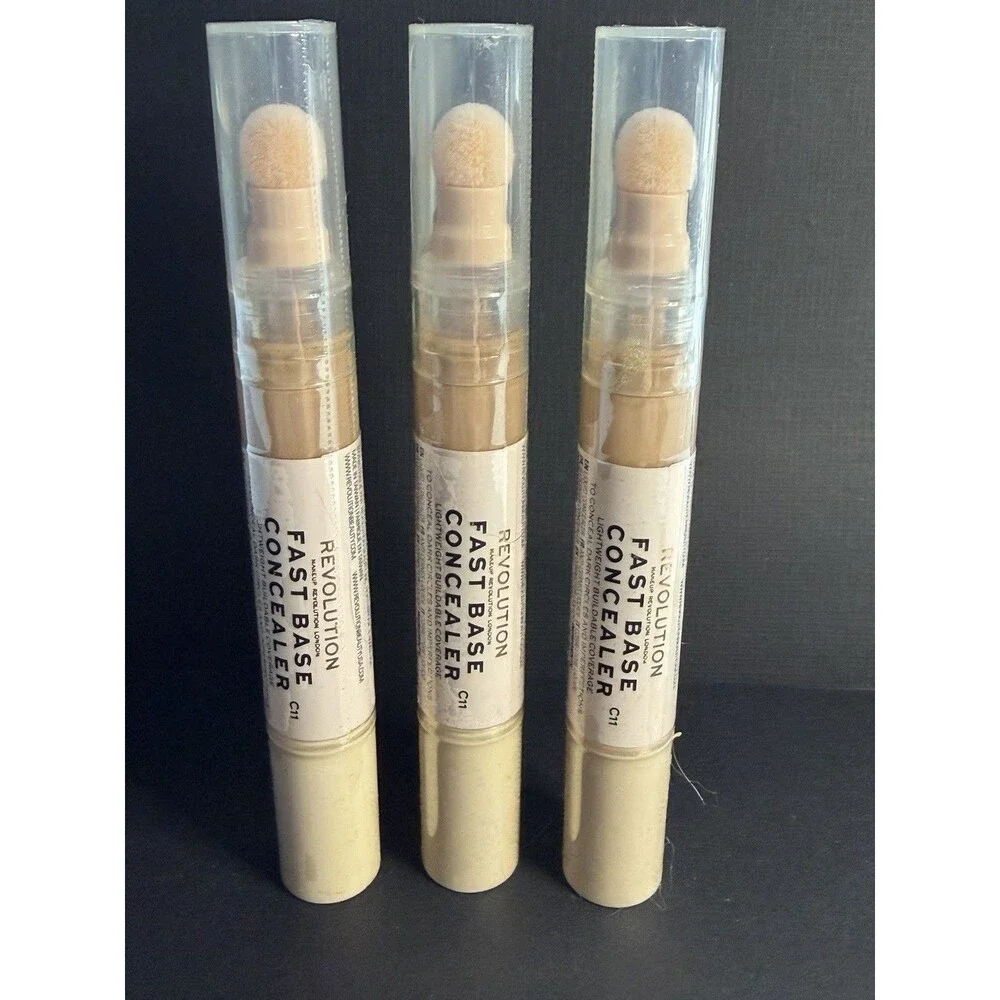 Revolution Fast Base Concealer Stick C11 – 3‑Pack Creamy Full Coverage